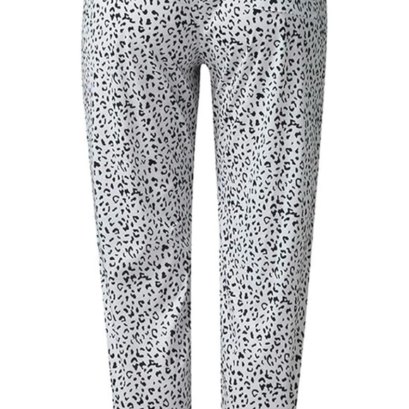 Amazon Black and White Leopard Print Pants, Cotton high rise cargo pants - Picture 5 of 8
